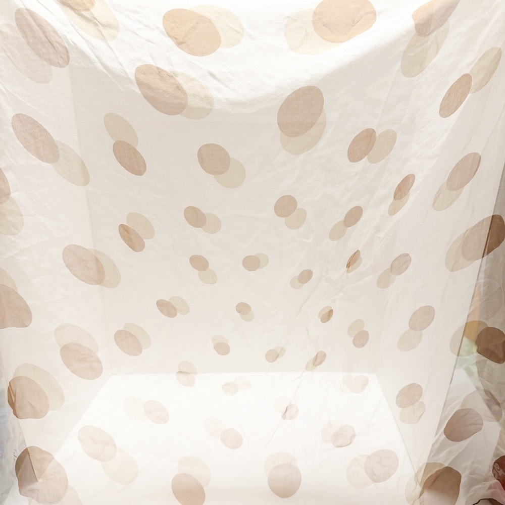 Echo Cream Scarf with Tan Polka-Dot Accent - Picture 5 of 8